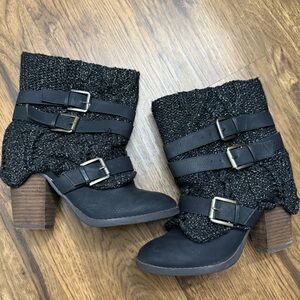 Naughty Monkey Black Sweater Booties